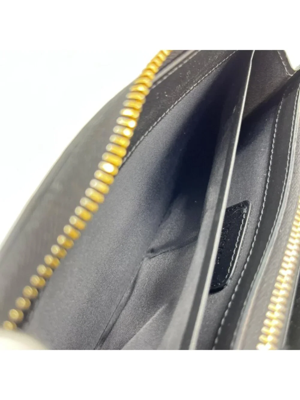 Versace Medusabigi Emblem Leather Zip Around with Logo Wallet Black
